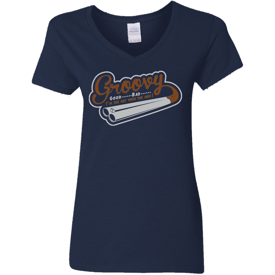 T-Shirts Navy / S The Guy With The Gun Women's V-Neck T-Shirt