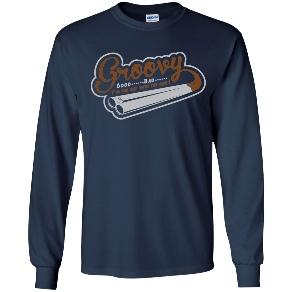 T-Shirts Navy / YS The Guy With The Gun Youth Long Sleeve T-Shirt