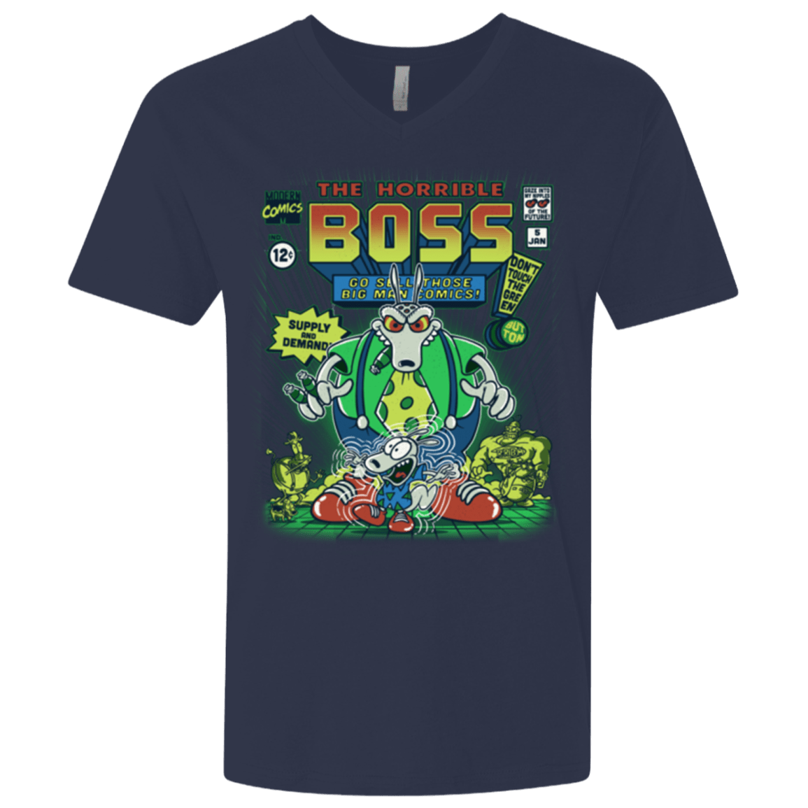 T-Shirts Midnight Navy / X-Small The Horrible Boss Men's Premium V-Neck