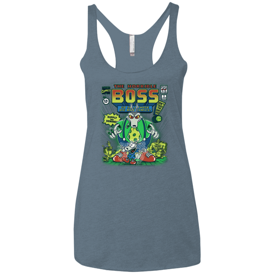 T-Shirts Indigo / X-Small The Horrible Boss Women's Triblend Racerback Tank