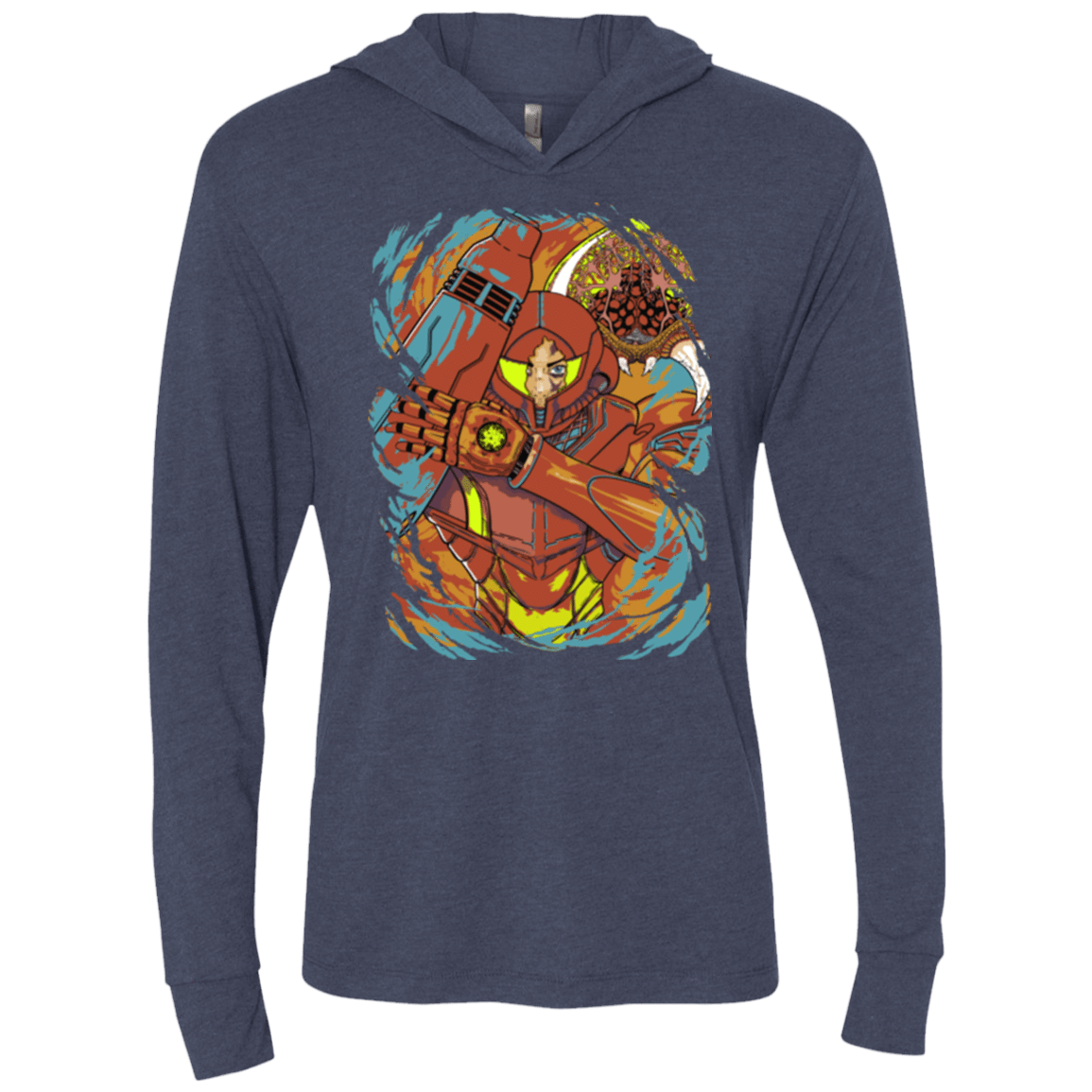 T-Shirts Vintage Navy / X-Small The Huntress Triblend Long Sleeve Hoodie Tee