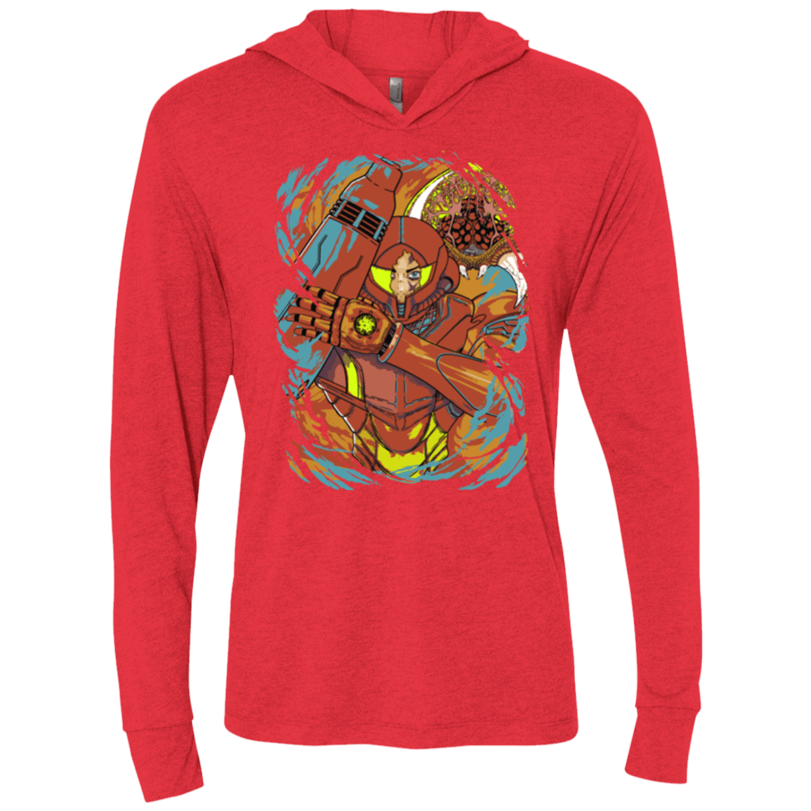 T-Shirts Vintage Red / X-Small The Huntress Triblend Long Sleeve Hoodie Tee