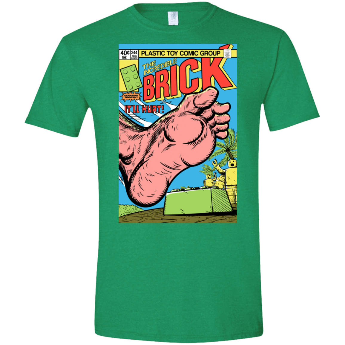 T-Shirts Heather Irish Green / S The Incredible Brick Men's Semi-Fitted Softstyle