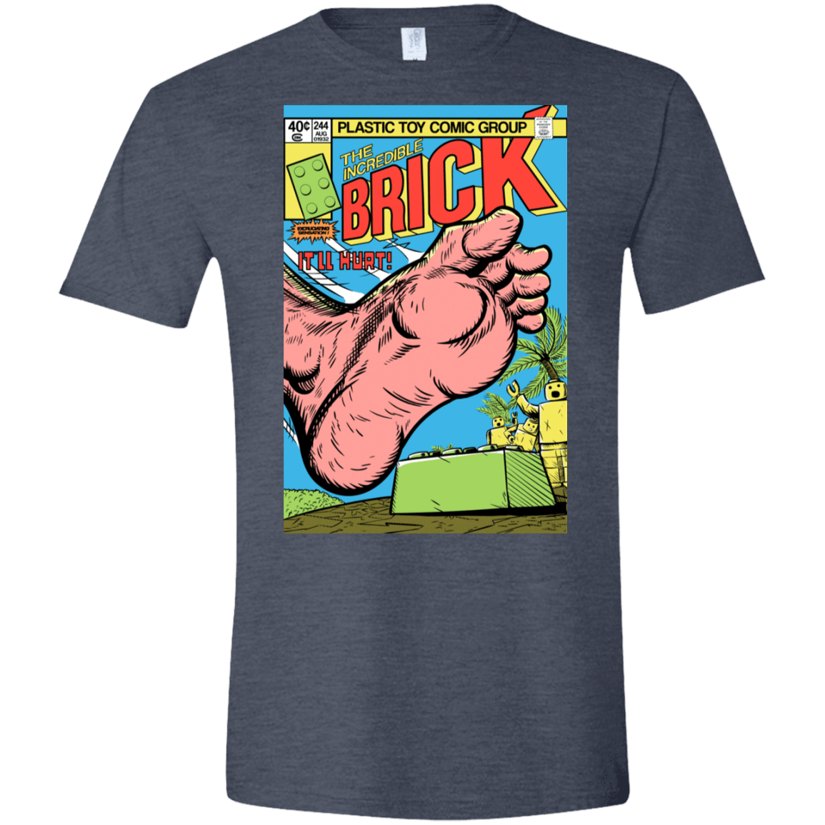 T-Shirts Heather Navy / S The Incredible Brick Men's Semi-Fitted Softstyle