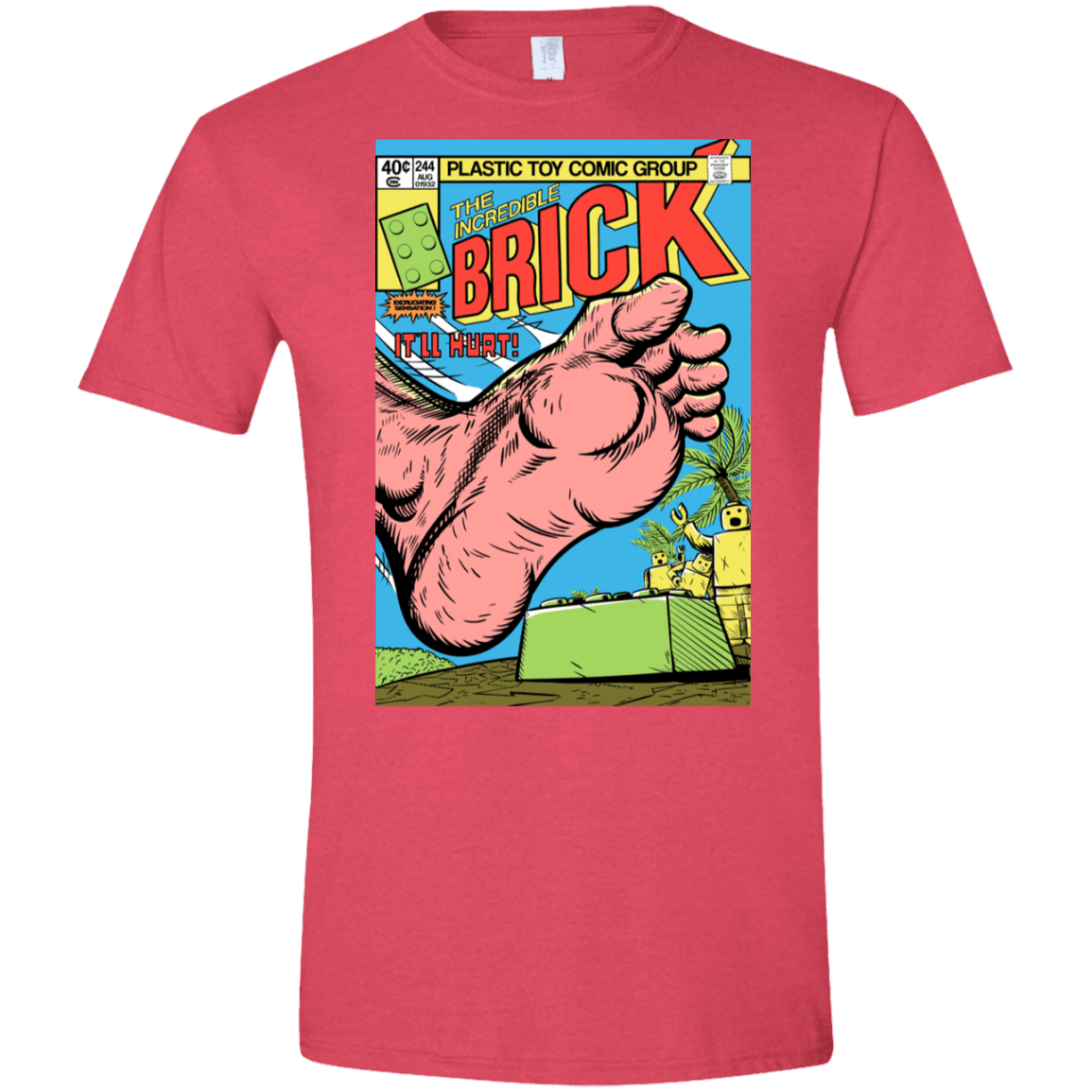 T-Shirts Heather Red / S The Incredible Brick Men's Semi-Fitted Softstyle