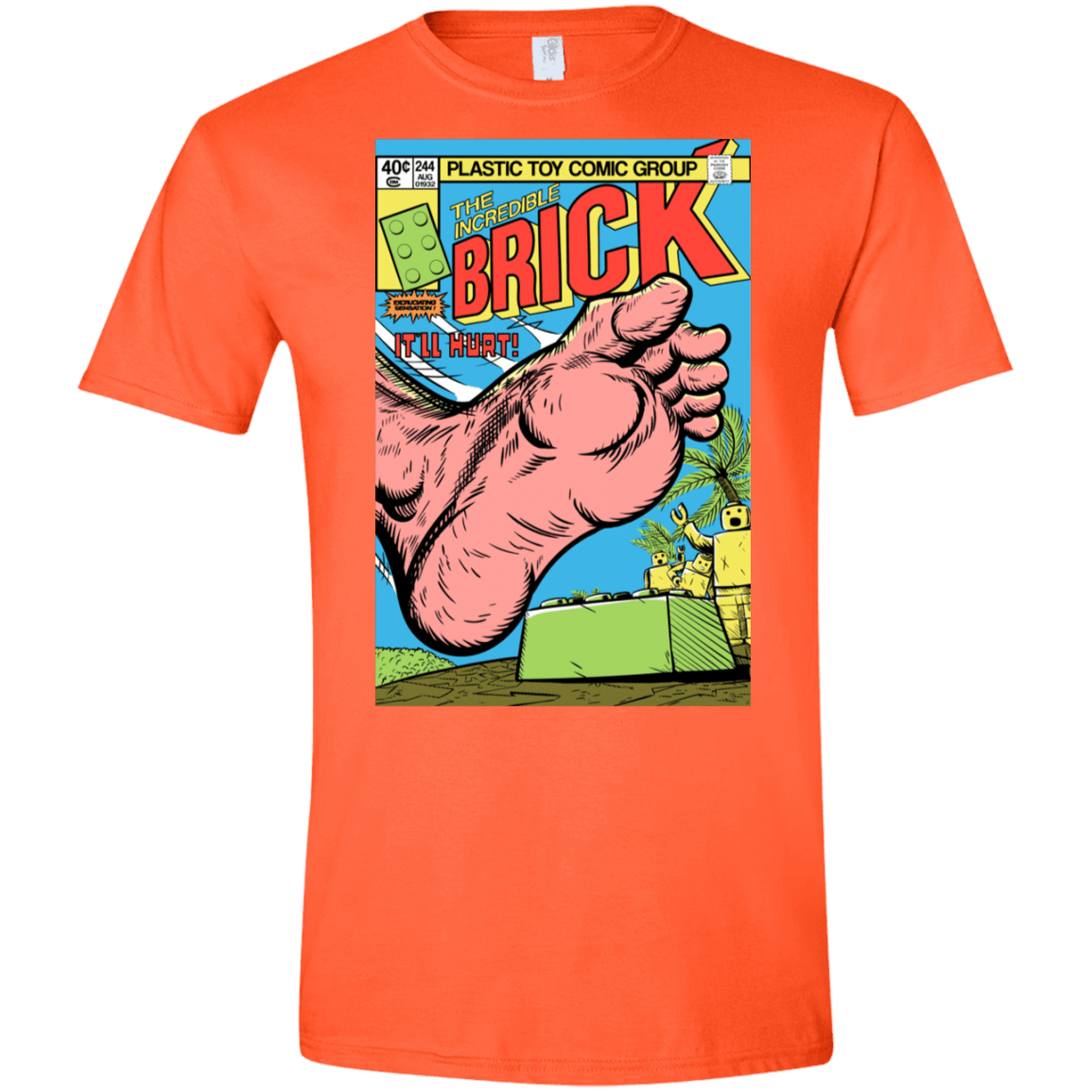 T-Shirts Orange / S The Incredible Brick Men's Semi-Fitted Softstyle