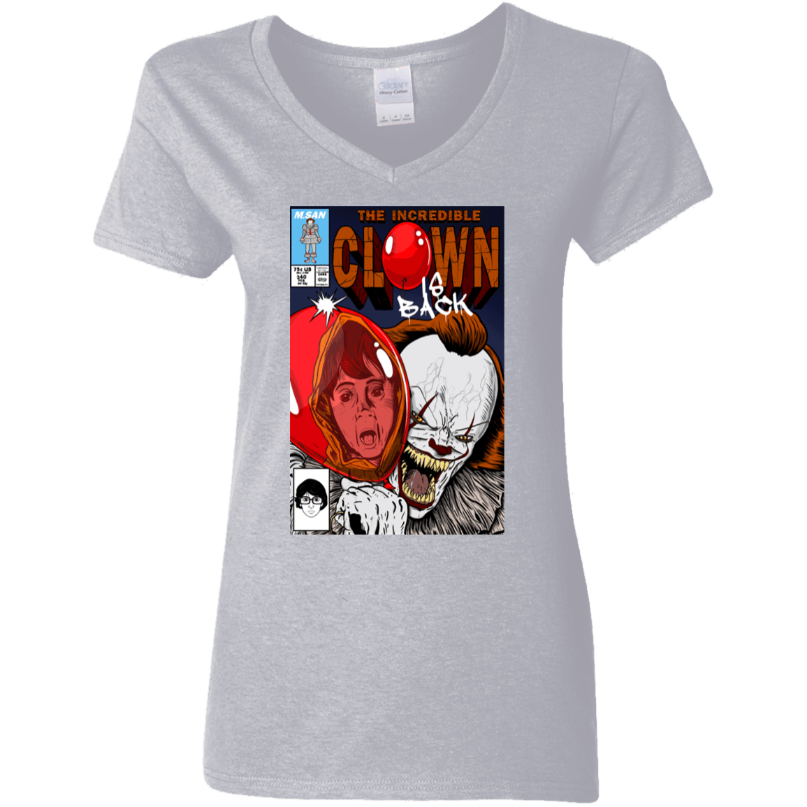 T-Shirts Sport Grey / S The Incredible Clown Women's V-Neck T-Shirt