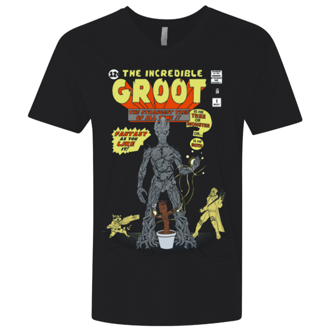 T-Shirts Black / X-Small The Incredible Groot Men's Premium V-Neck