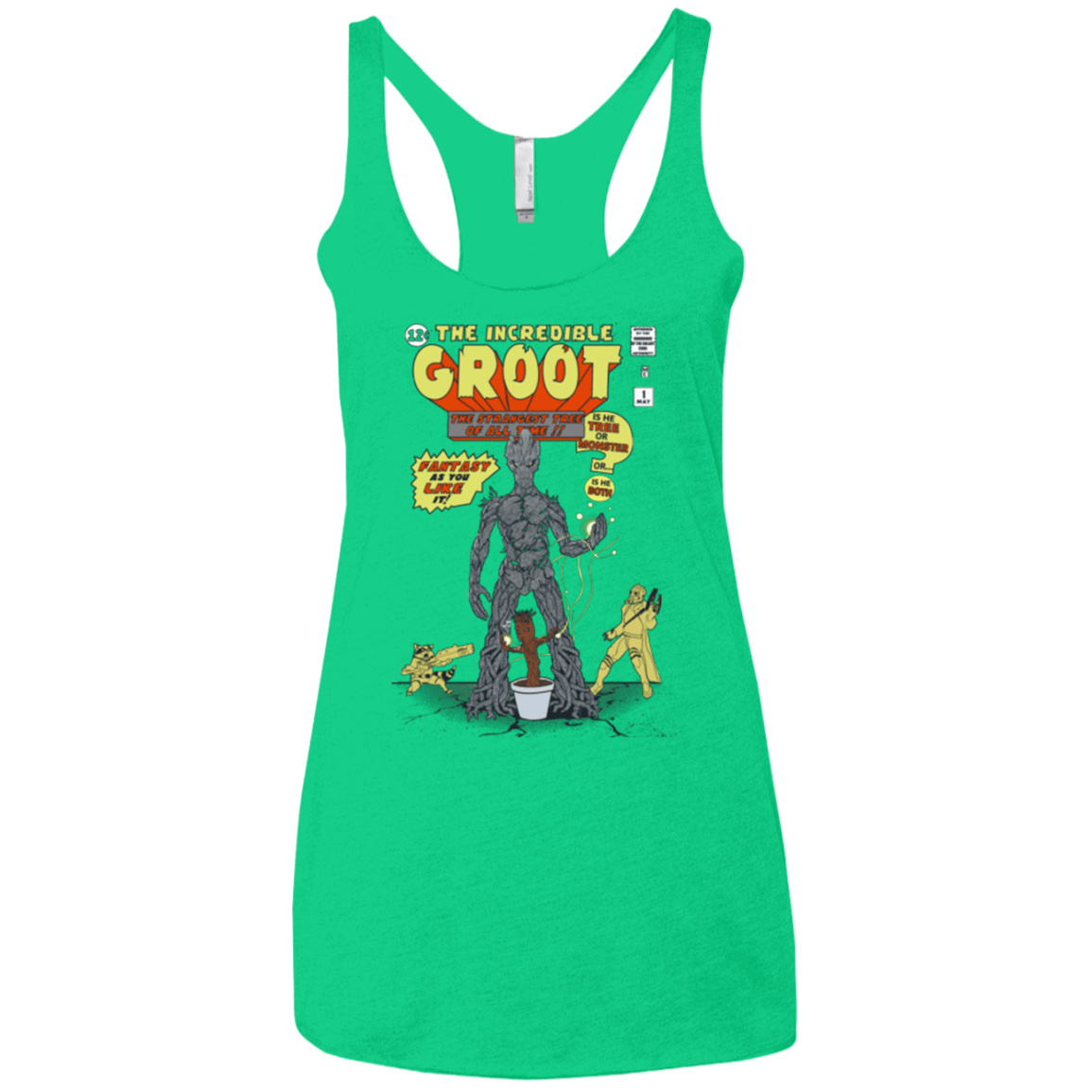 T-Shirts Envy / X-Small The Incredible Groot Women's Triblend Racerback Tank