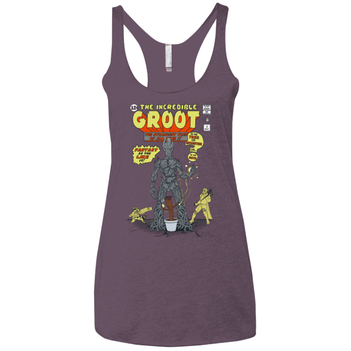 T-Shirts Vintage Purple / X-Small The Incredible Groot Women's Triblend Racerback Tank