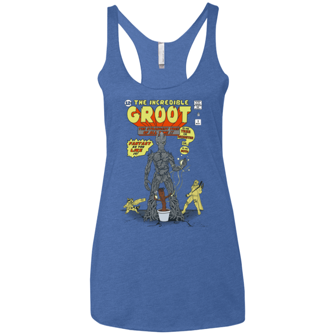 T-Shirts Vintage Royal / X-Small The Incredible Groot Women's Triblend Racerback Tank
