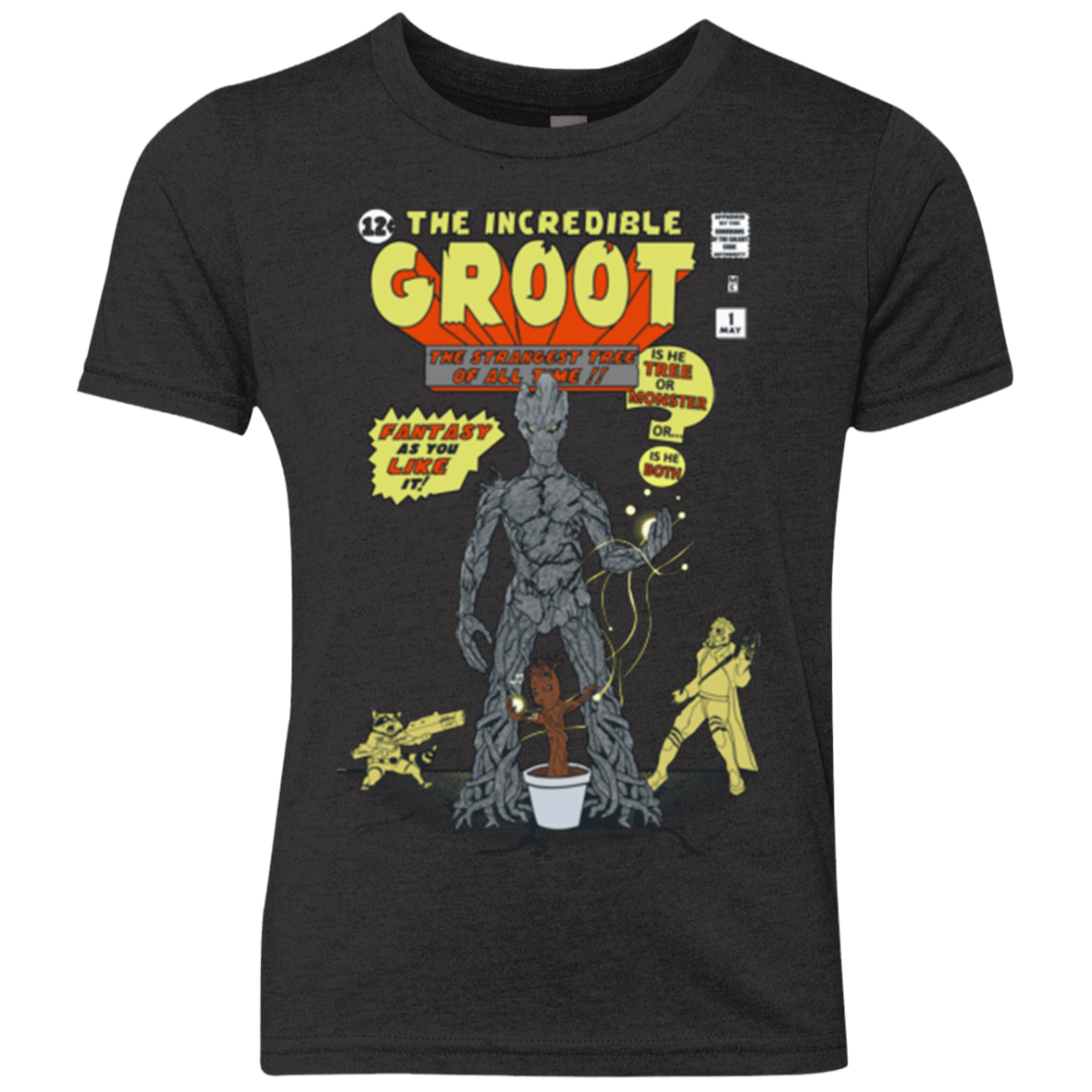 T-Shirts Vintage Black / YXS The Incredible Groot Youth Triblend T-Shirt
