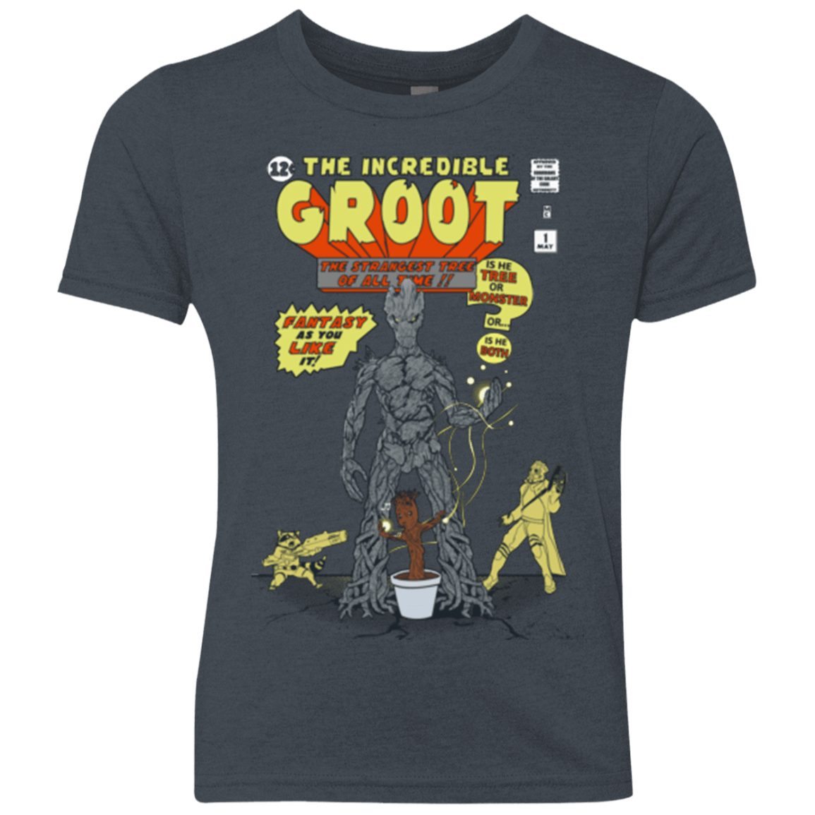 T-Shirts Vintage Navy / YXS The Incredible Groot Youth Triblend T-Shirt