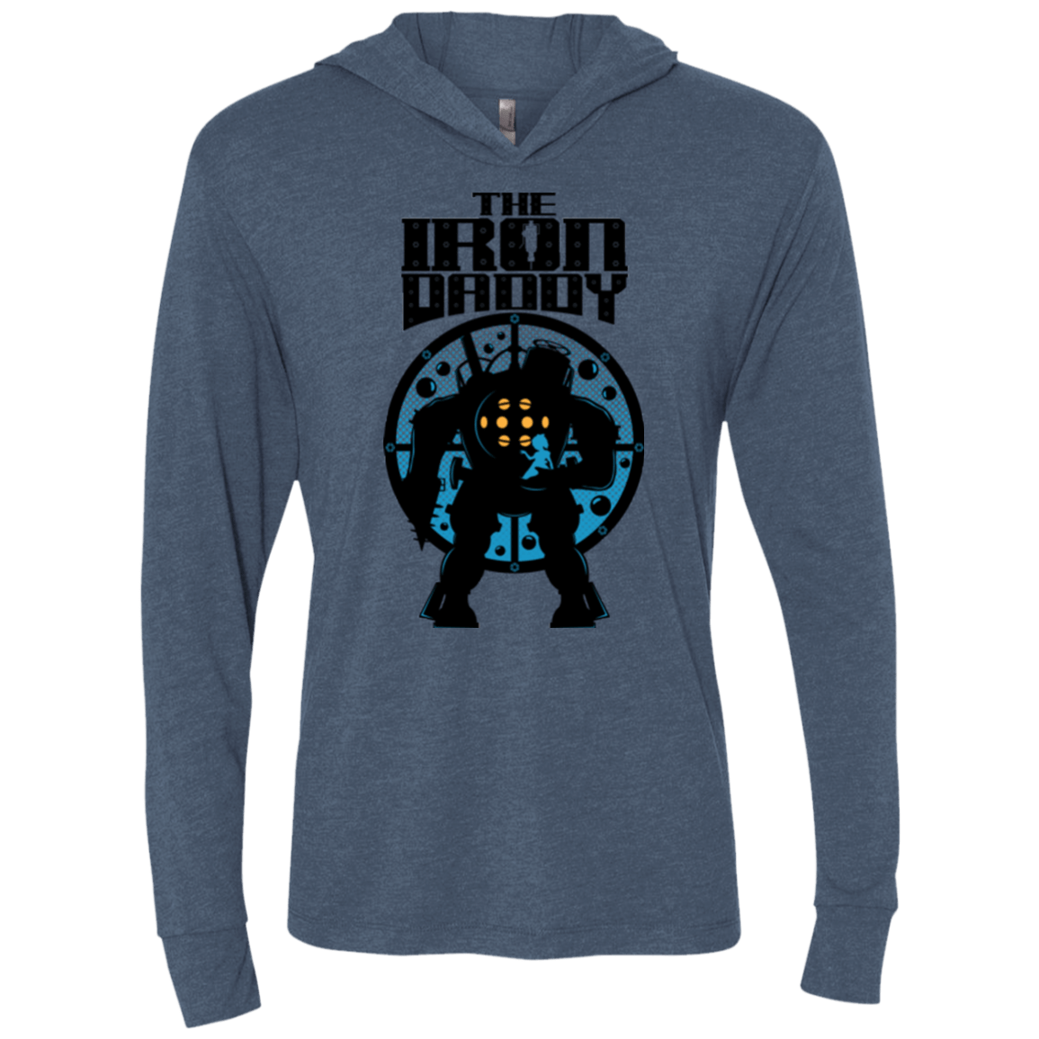 T-Shirts Indigo / X-Small The Iron Daddy Triblend Long Sleeve Hoodie Tee