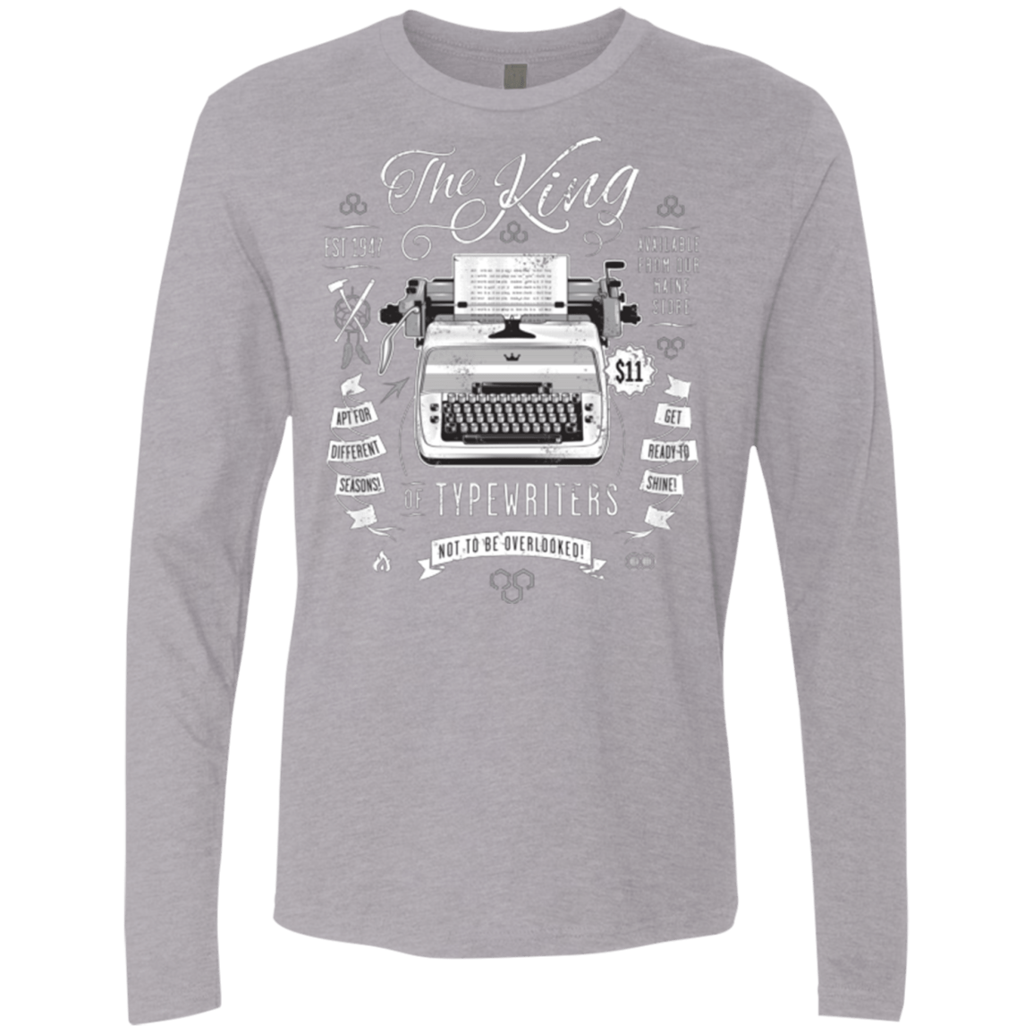 T-Shirts Heather Grey / Small The King of Typewriters Men's Premium Long Sleeve