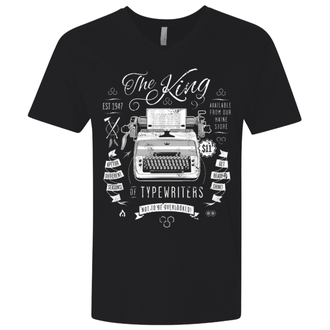 T-Shirts Black / X-Small The King of Typewriters Men's Premium V-Neck