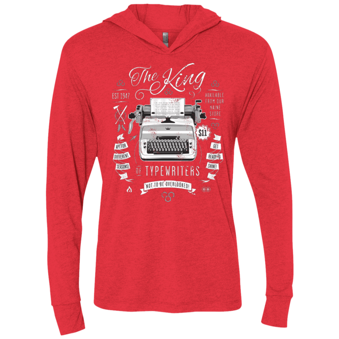 T-Shirts Vintage Red / X-Small The King of Typewriters Triblend Long Sleeve Hoodie Tee