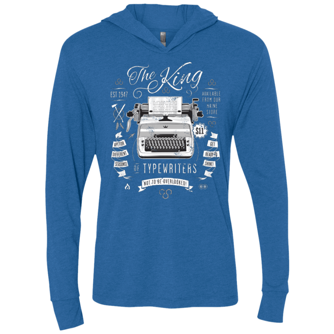 T-Shirts Vintage Royal / X-Small The King of Typewriters Triblend Long Sleeve Hoodie Tee