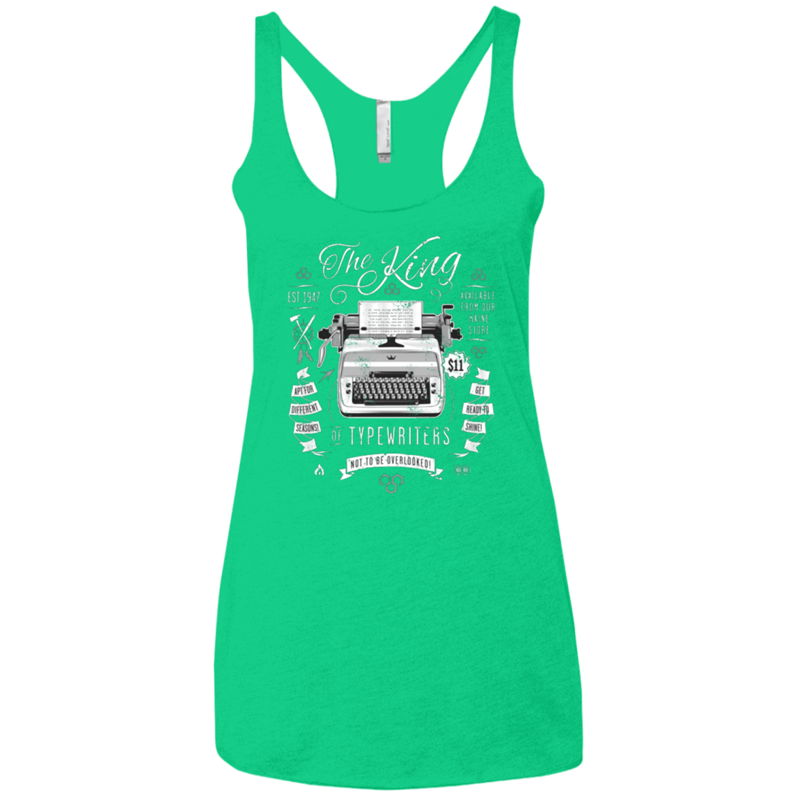 T-Shirts Envy / X-Small The King of Typewriters Women's Triblend Racerback Tank