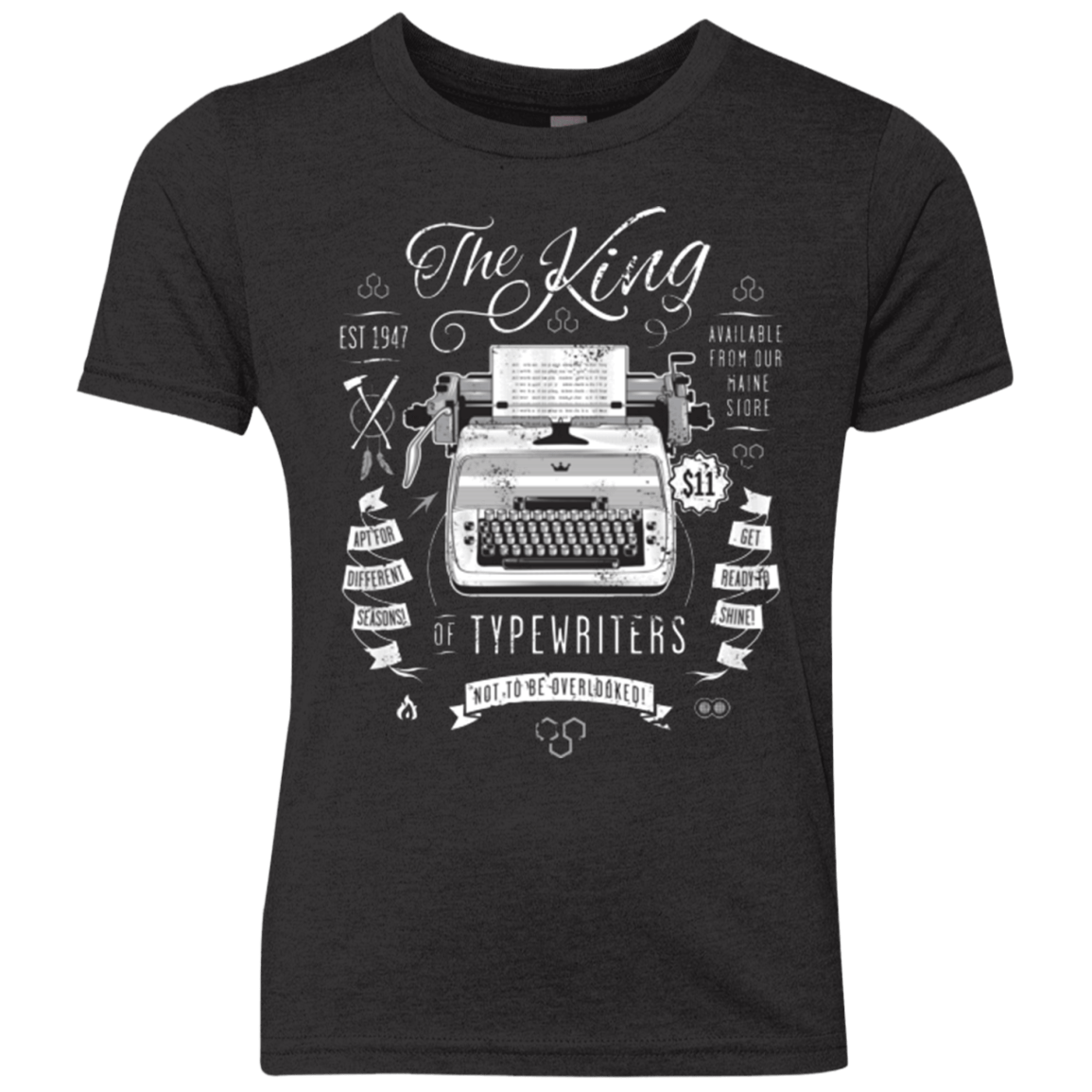 T-Shirts Vintage Black / YXS The King of Typewriters Youth Triblend T-Shirt