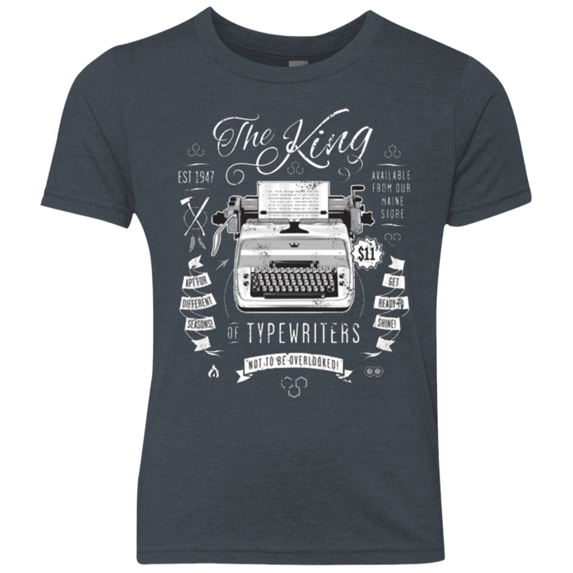 T-Shirts Vintage Navy / YXS The King of Typewriters Youth Triblend T-Shirt