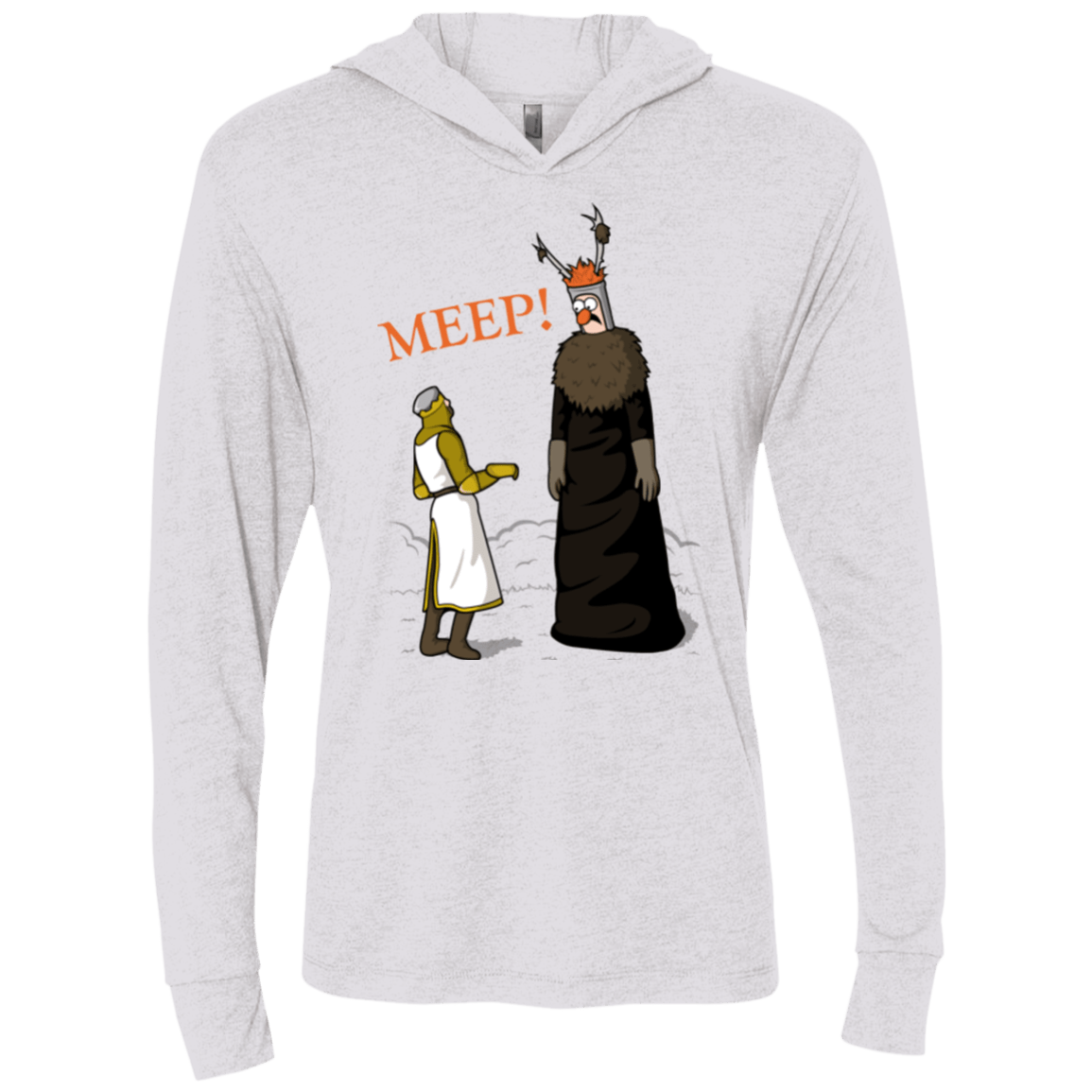T-Shirts Heather White / X-Small The Knight Who Says MEEP Triblend Long Sleeve Hoodie Tee
