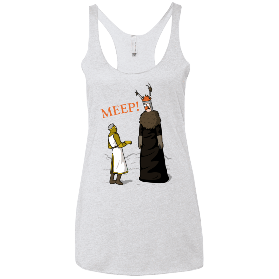 T-Shirts Heather White / X-Small The Knight Who Says MEEP Women's Triblend Racerback Tank