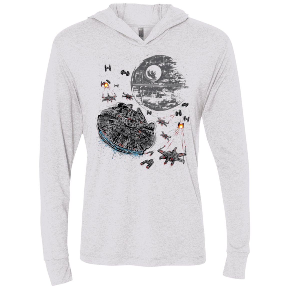 T-Shirts Heather White / X-Small The Last Great Battle Triblend Long Sleeve Hoodie Tee