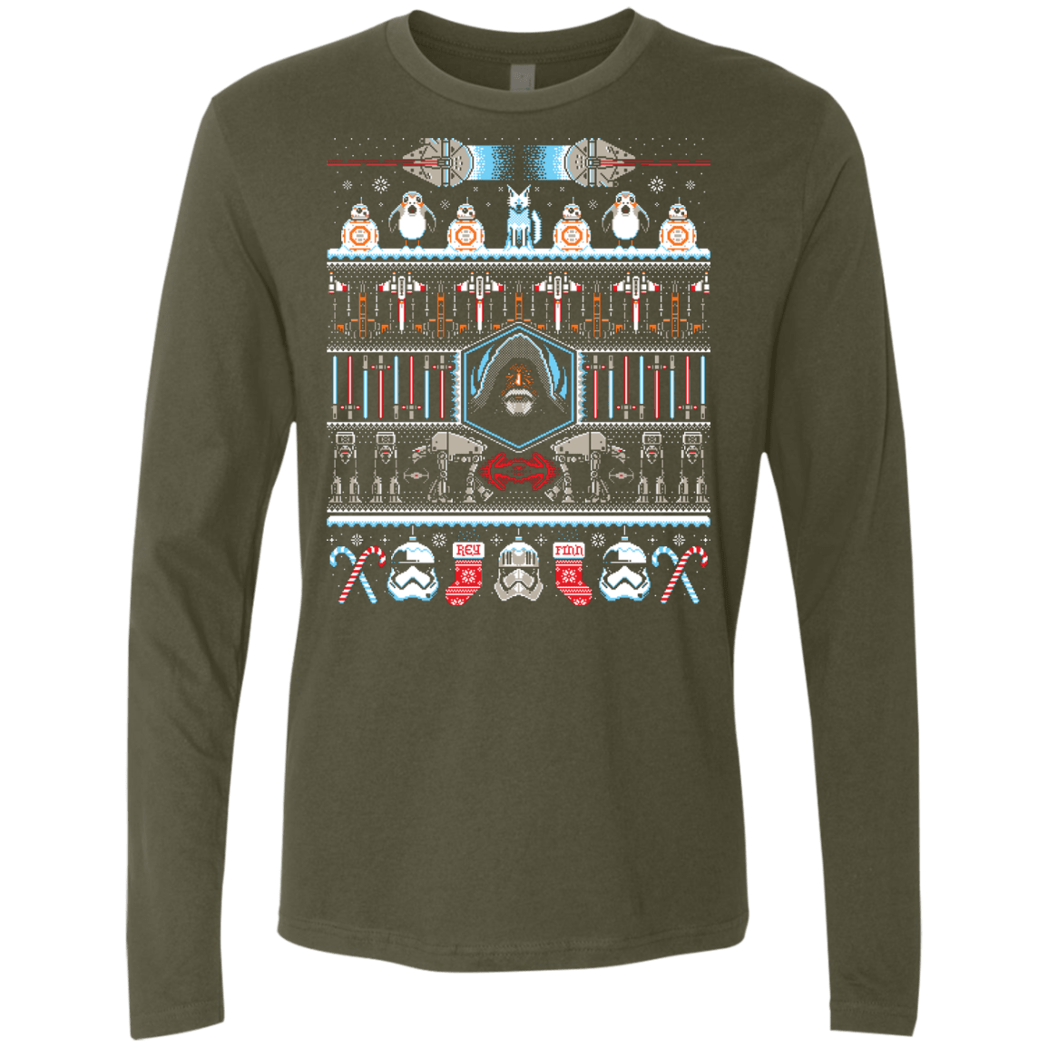 T-Shirts Military Green / Small The Last Jedi Men's Premium Long Sleeve