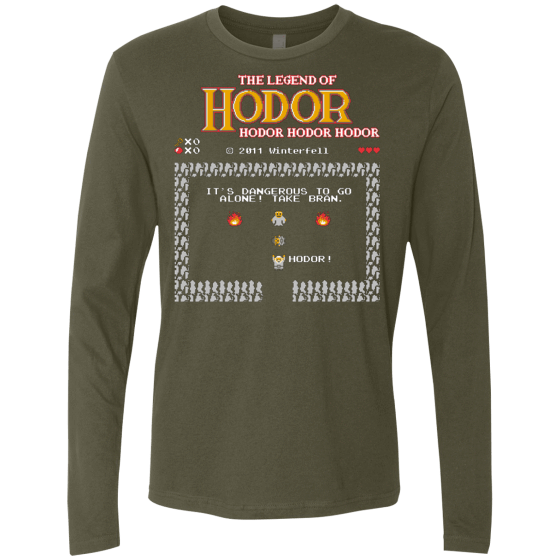 T-Shirts Military Green / Small The Legend of Hodor Men's Premium Long Sleeve