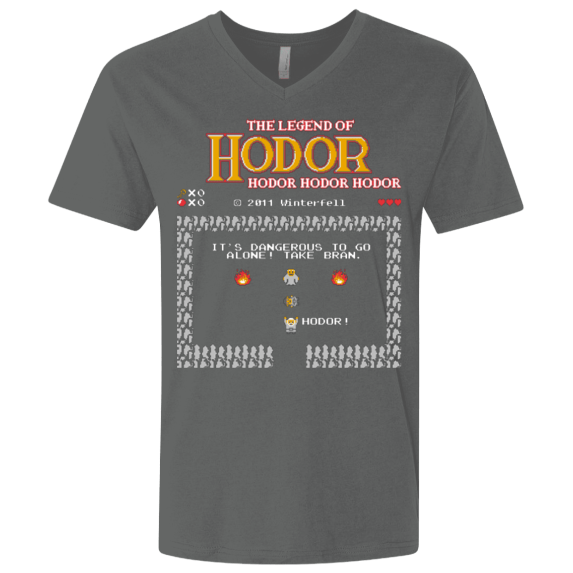 T-Shirts Heavy Metal / X-Small The Legend of Hodor Men's Premium V-Neck
