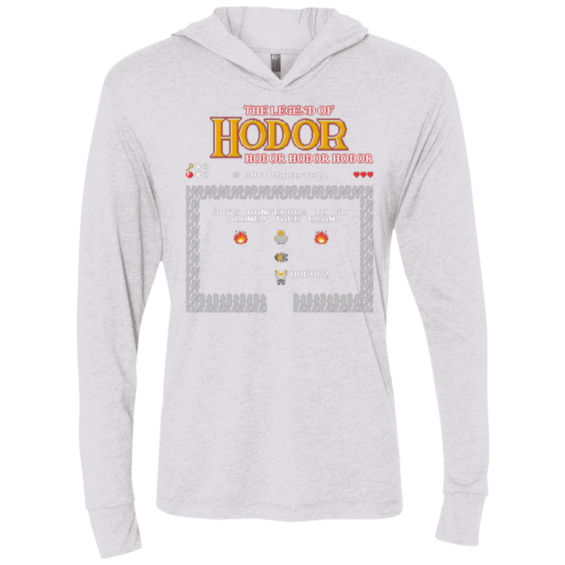 T-Shirts Heather White / X-Small The Legend of Hodor Triblend Long Sleeve Hoodie Tee