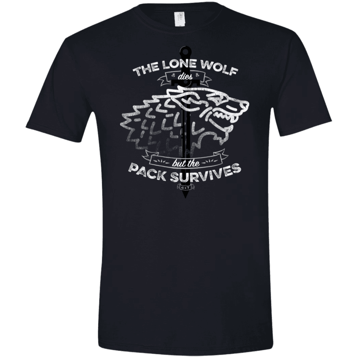 T-Shirts Black / X-Small The Lone Wolf Men's Semi-Fitted Softstyle