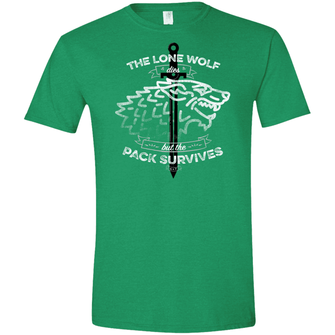 T-Shirts Heather Irish Green / M The Lone Wolf Men's Semi-Fitted Softstyle