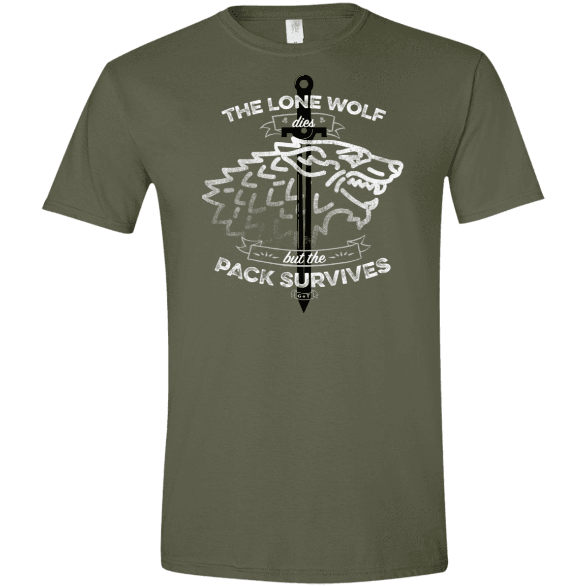 T-Shirts Military Green / S The Lone Wolf Men's Semi-Fitted Softstyle