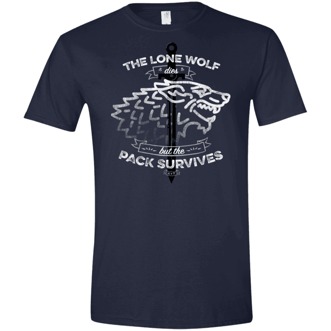 T-Shirts Navy / X-Small The Lone Wolf Men's Semi-Fitted Softstyle