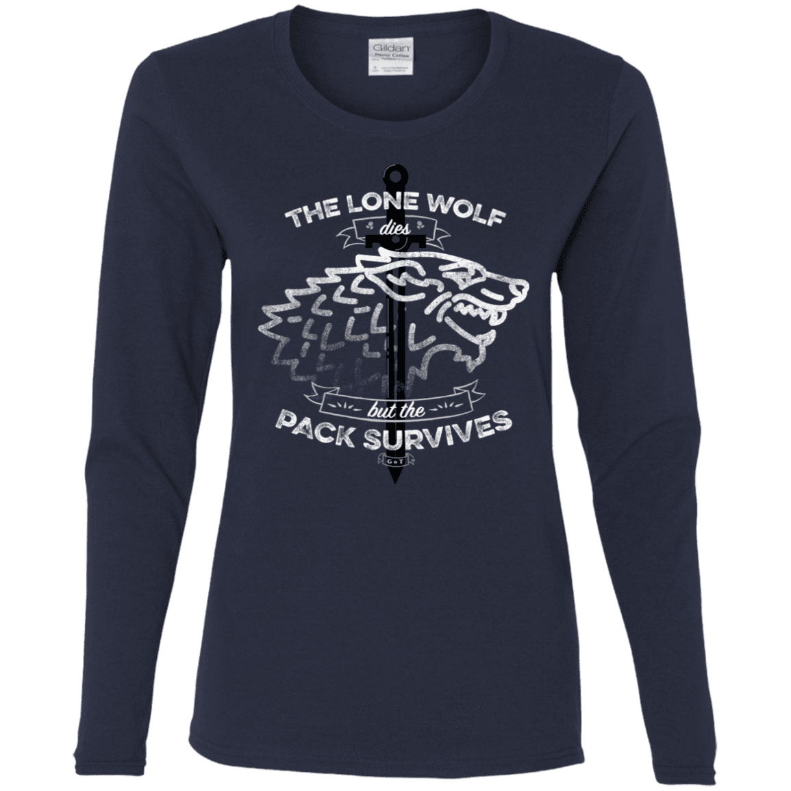 T-Shirts Navy / S The Lone Wolf Women's Long Sleeve T-Shirt