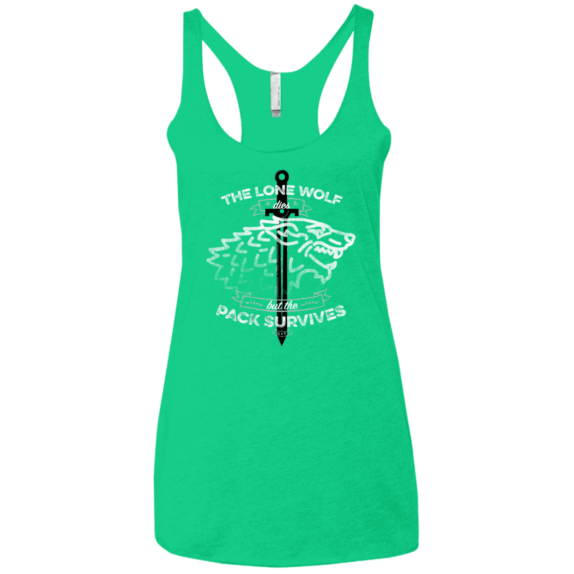 T-Shirts Envy / X-Small The Lone Wolf Women's Triblend Racerback Tank
