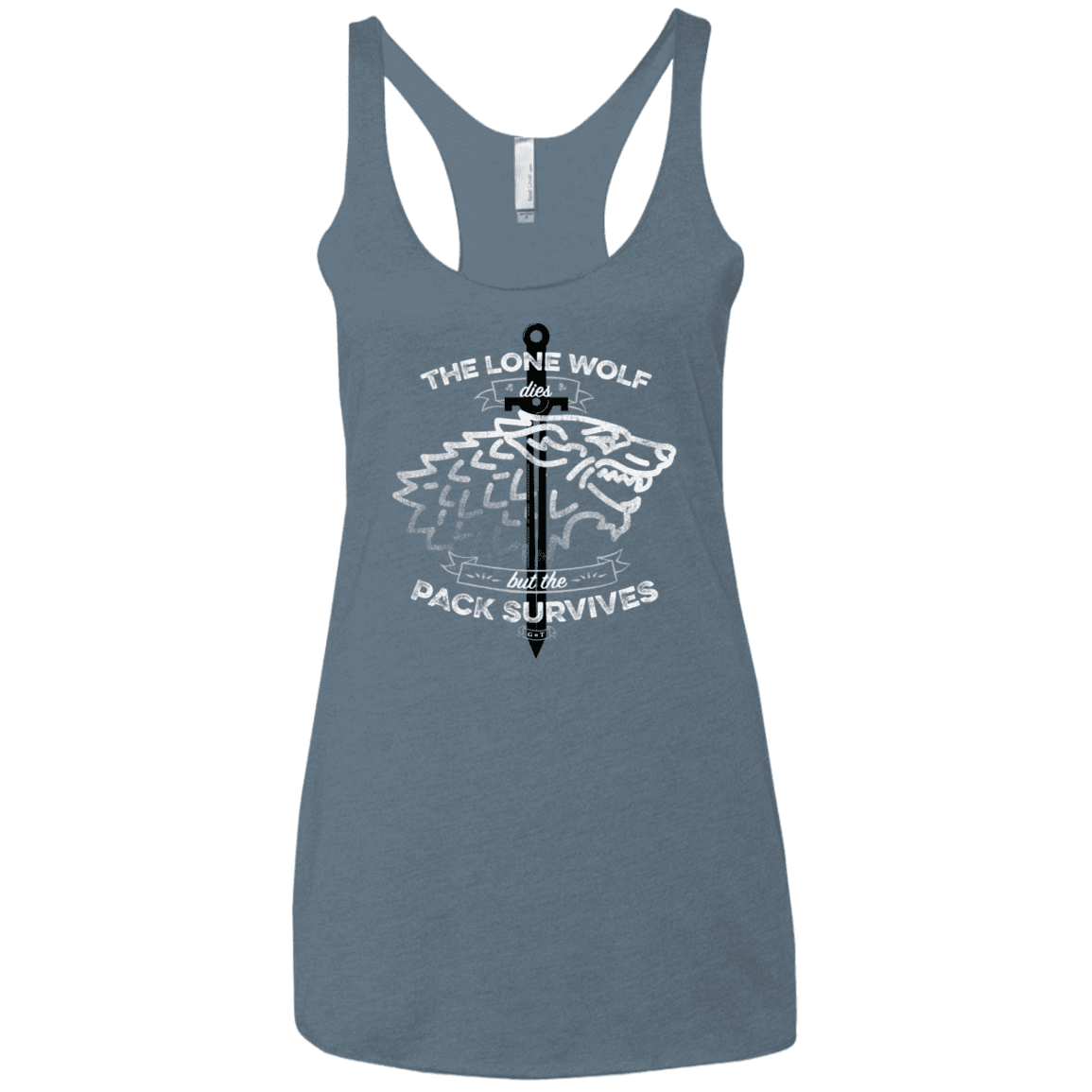 T-Shirts Indigo / X-Small The Lone Wolf Women's Triblend Racerback Tank