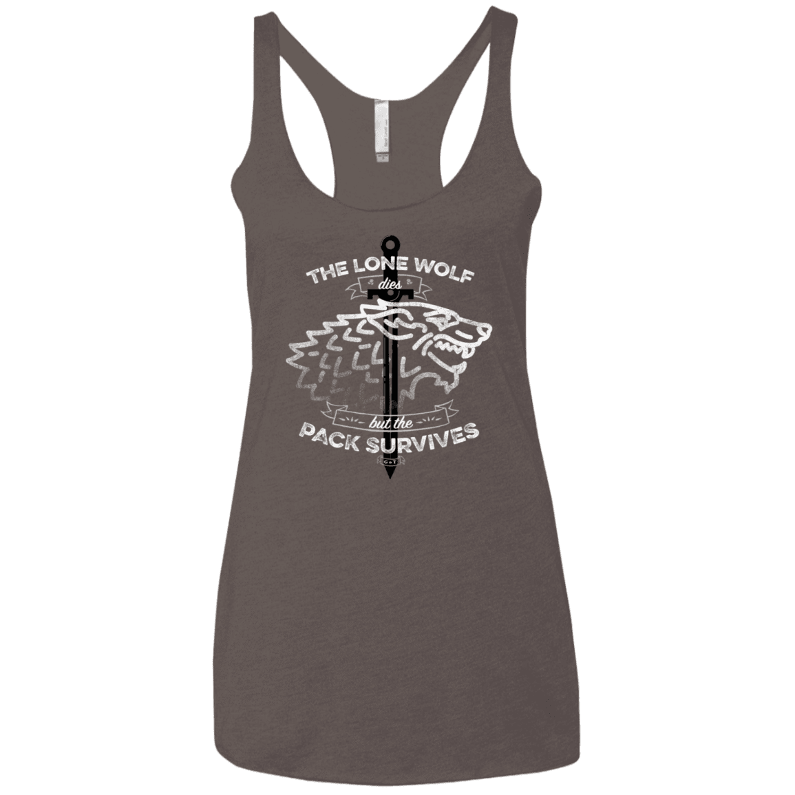 T-Shirts Macchiato / X-Small The Lone Wolf Women's Triblend Racerback Tank