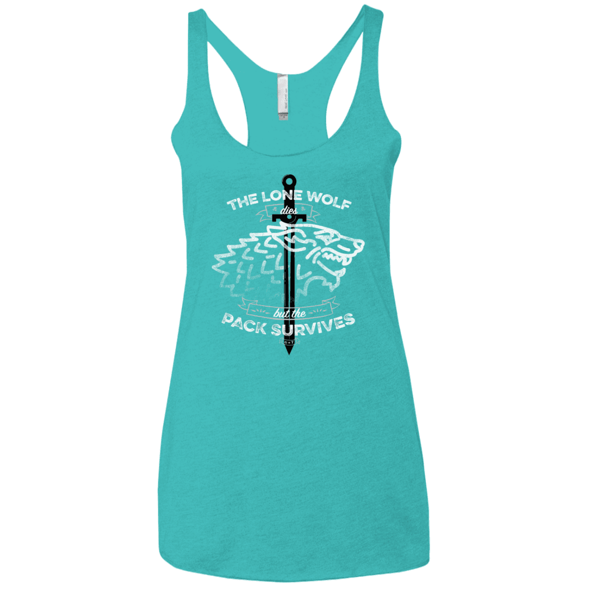 T-Shirts Tahiti Blue / X-Small The Lone Wolf Women's Triblend Racerback Tank