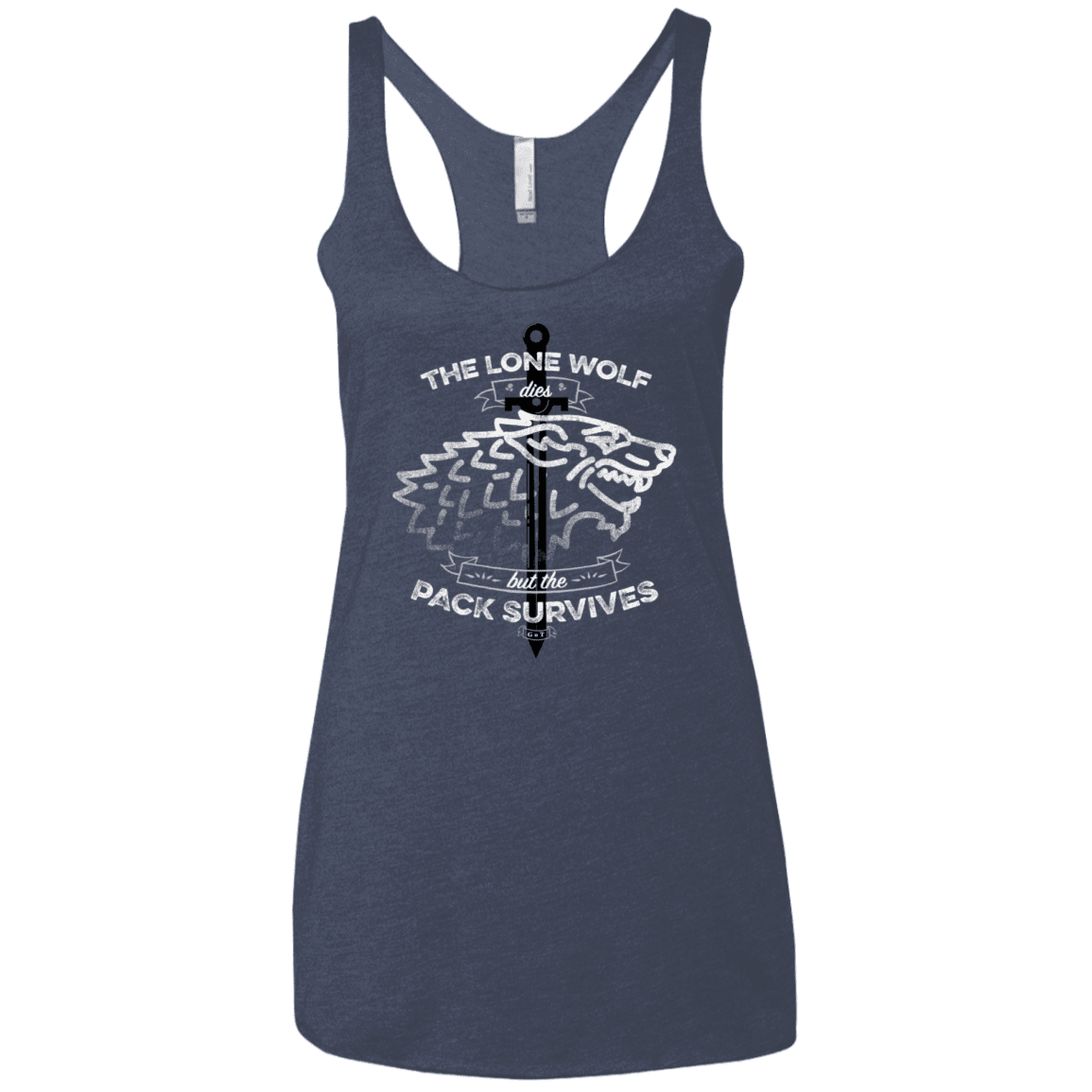T-Shirts Vintage Navy / X-Small The Lone Wolf Women's Triblend Racerback Tank