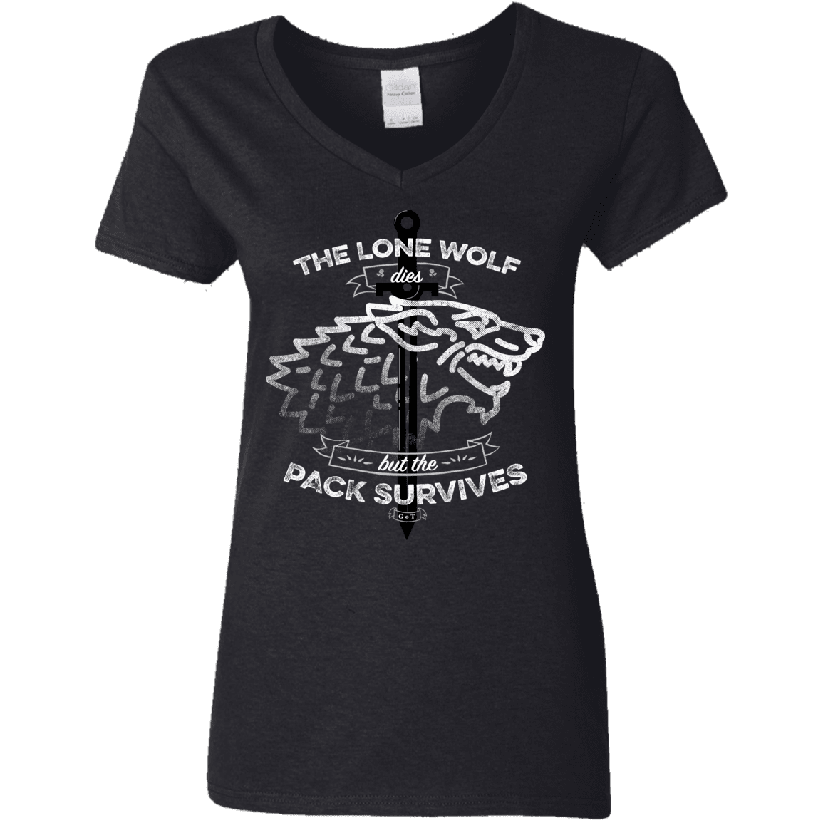T-Shirts Black / S The Lone Wolf Women's V-Neck T-Shirt