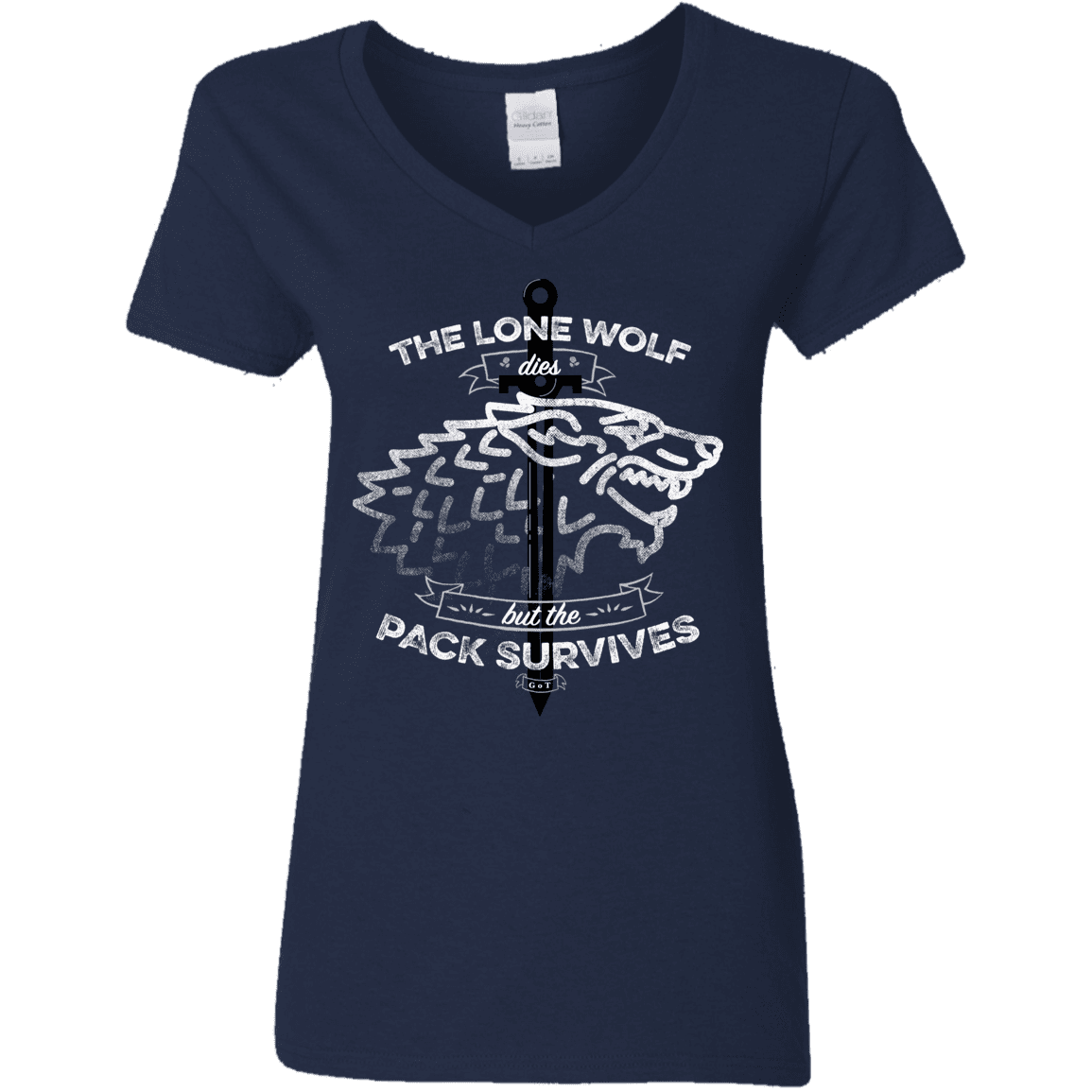 T-Shirts Navy / S The Lone Wolf Women's V-Neck T-Shirt