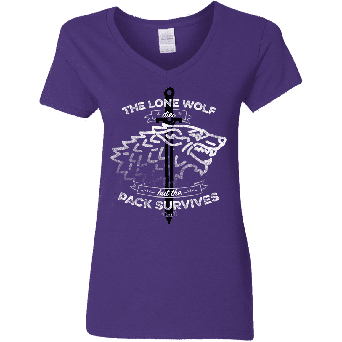 T-Shirts Purple / S The Lone Wolf Women's V-Neck T-Shirt