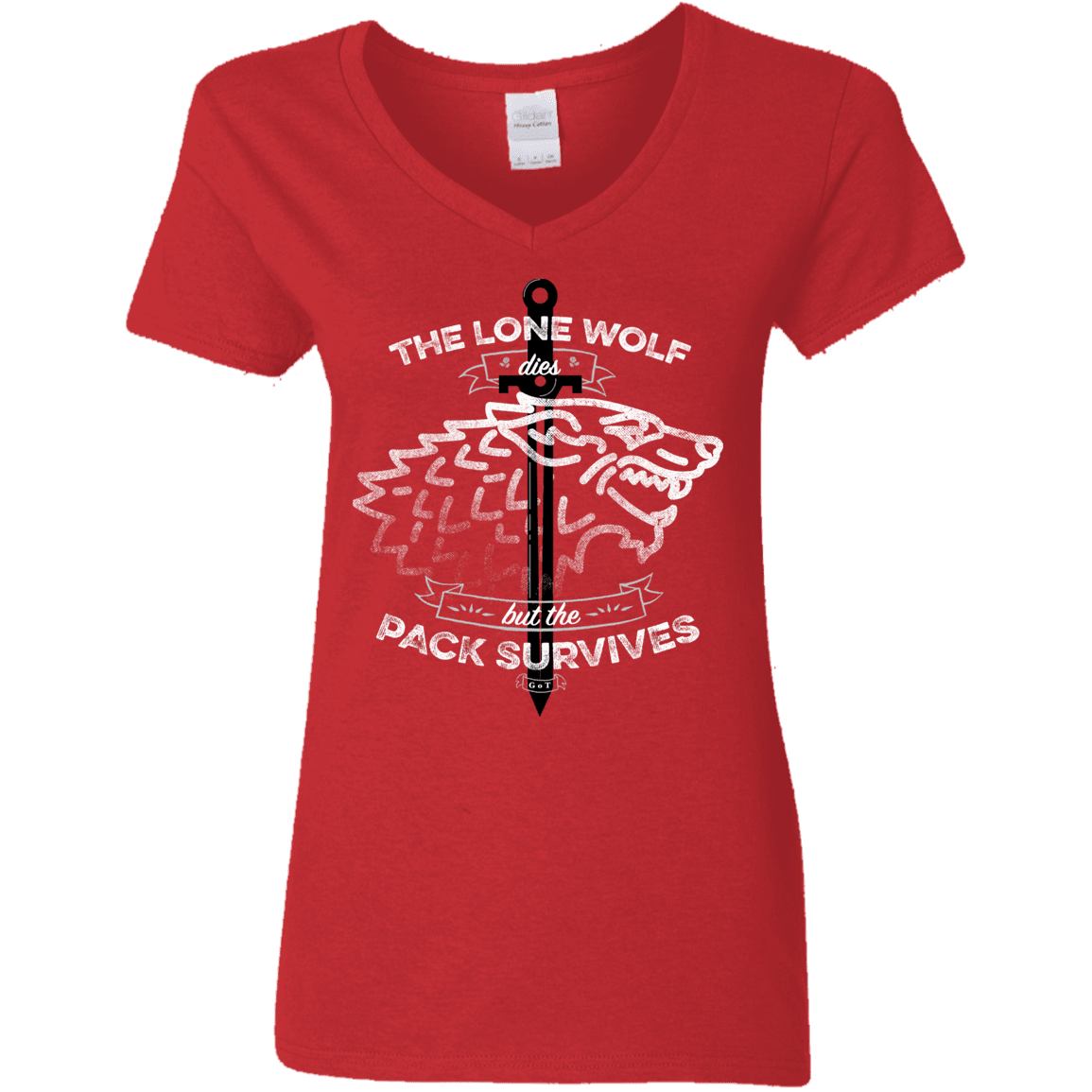 T-Shirts Red / S The Lone Wolf Women's V-Neck T-Shirt