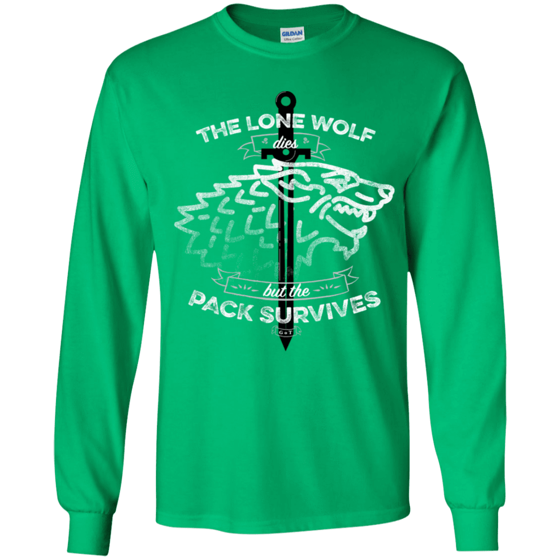 T-Shirts Irish Green / YS The Lone Wolf Youth Long Sleeve T-Shirt