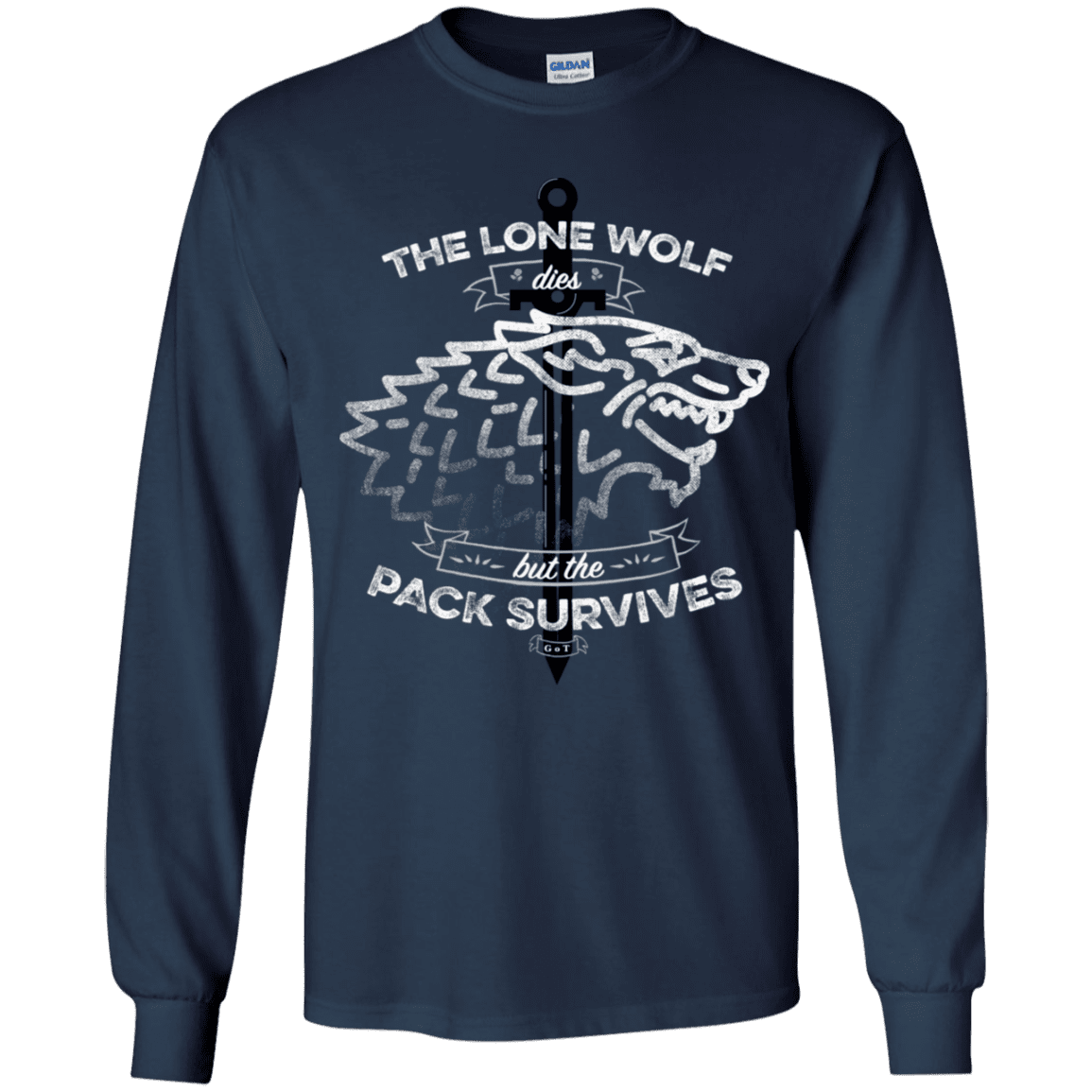 T-Shirts Navy / YS The Lone Wolf Youth Long Sleeve T-Shirt