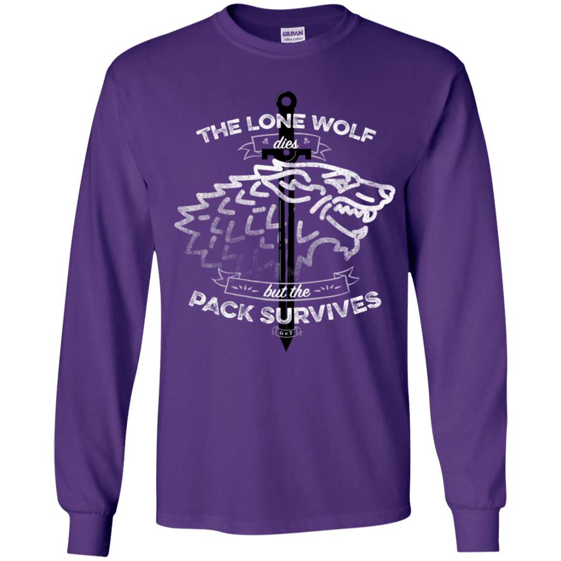 T-Shirts Purple / YS The Lone Wolf Youth Long Sleeve T-Shirt