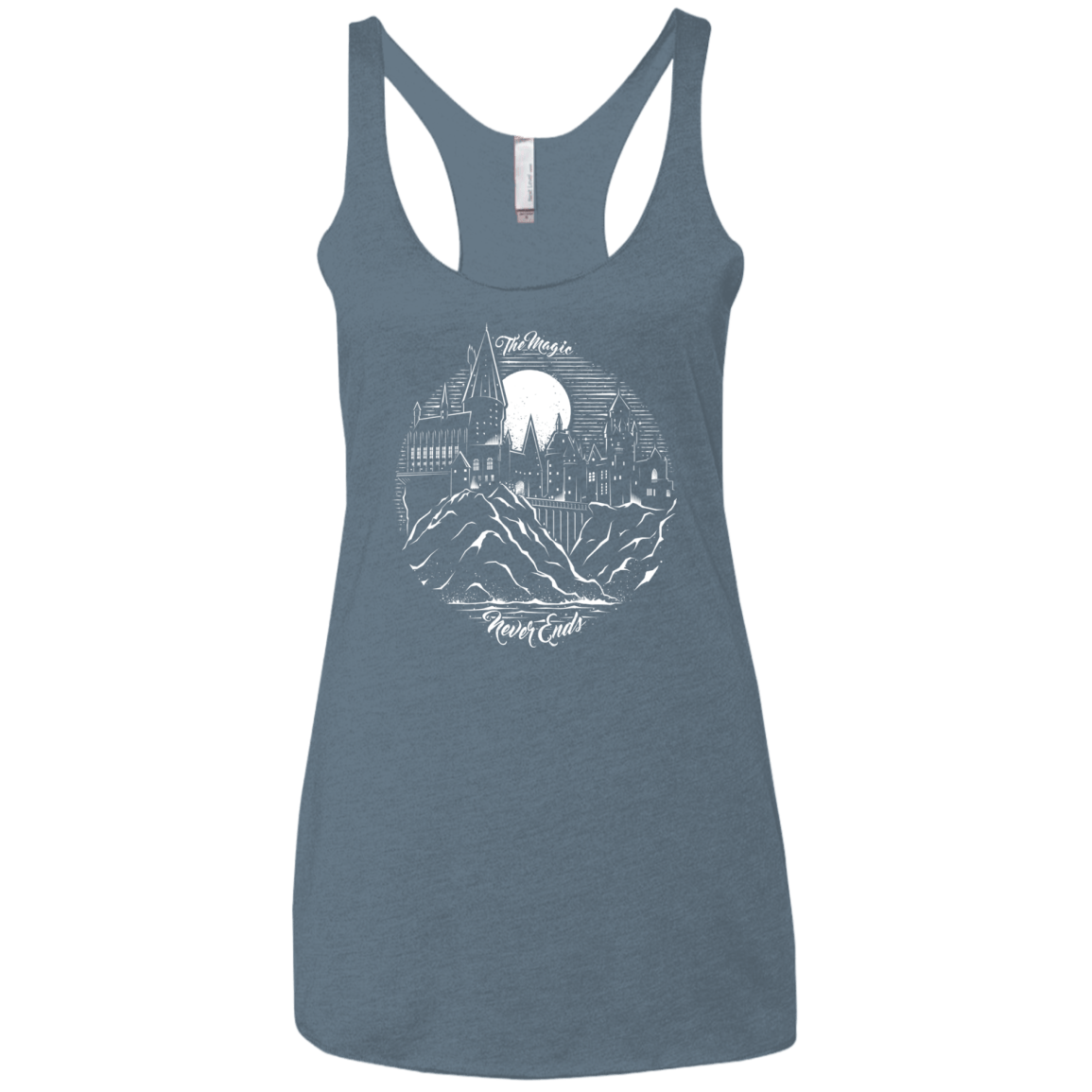 T-Shirts Indigo / X-Small The Magic Never Ends Women's Triblend Racerback Tank